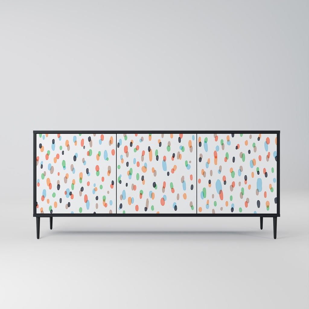 ENERGETIC SPOTS 3-Door Sideboard in Black Finish