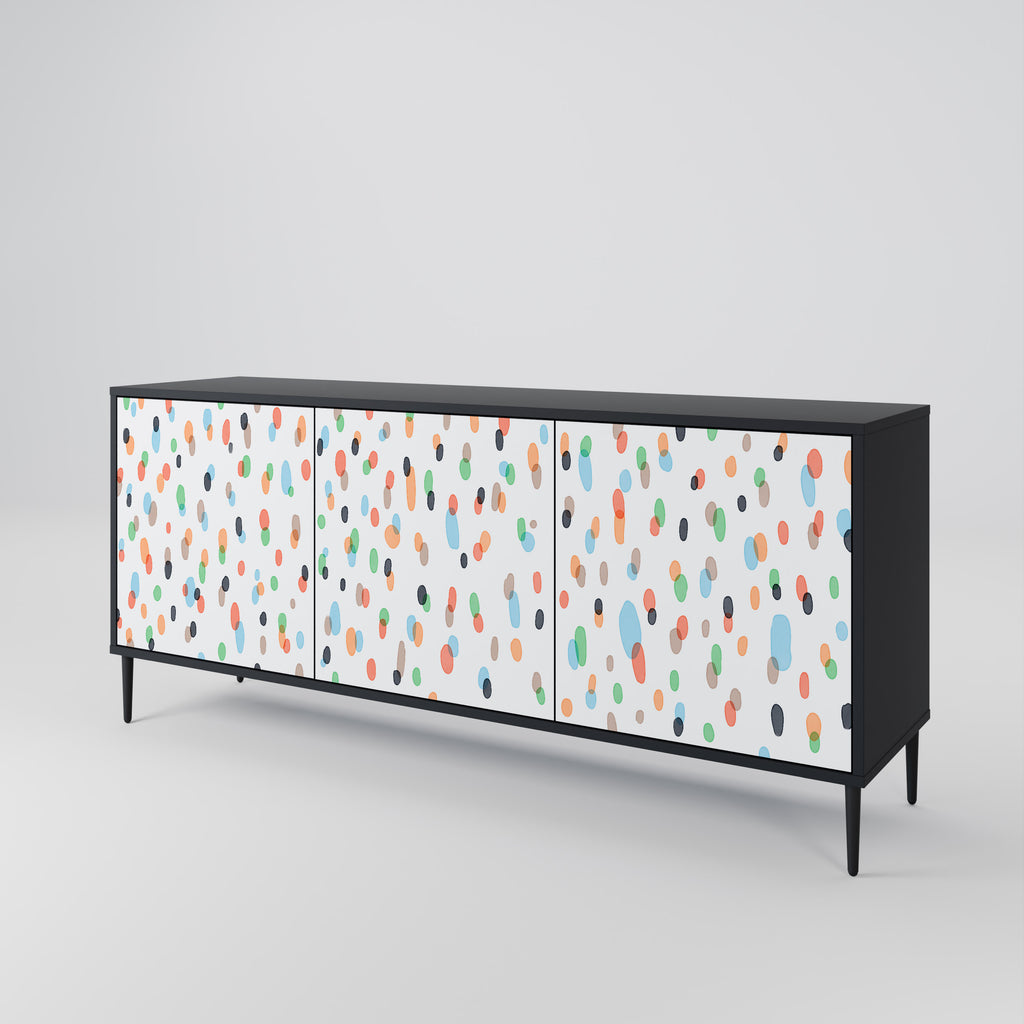 ENERGETIC SPOTS 3-Door Sideboard in Black Finish