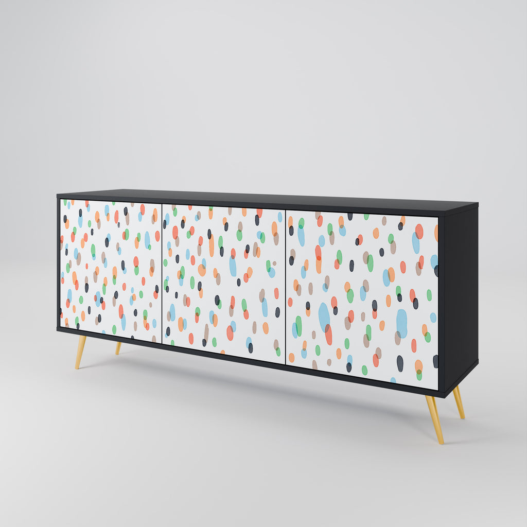 ENERGETIC SPOTS 3-Door Sideboard in Black Finish