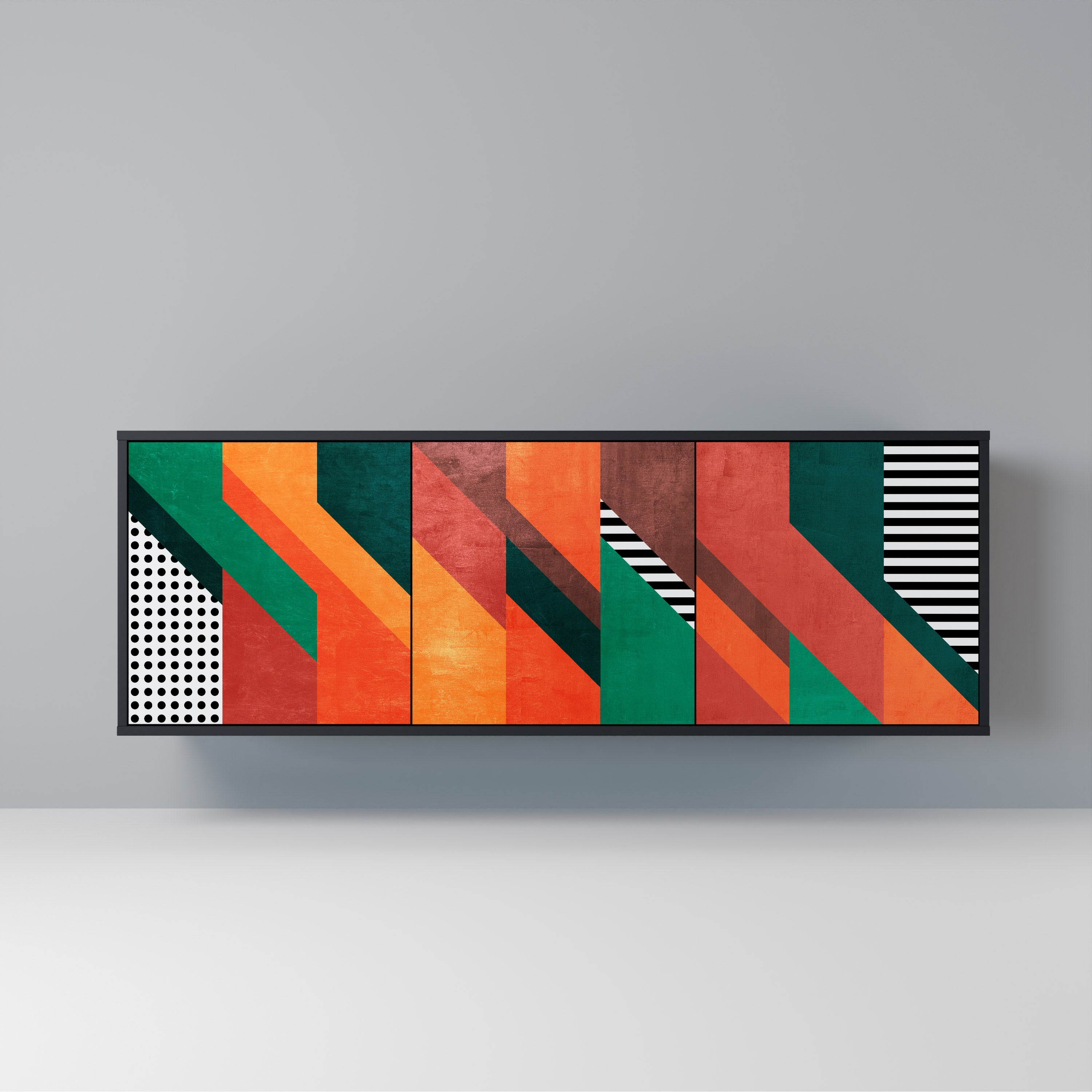 MAKESHIFT ARTISTRY 3-Door Sideboard in Black Finish