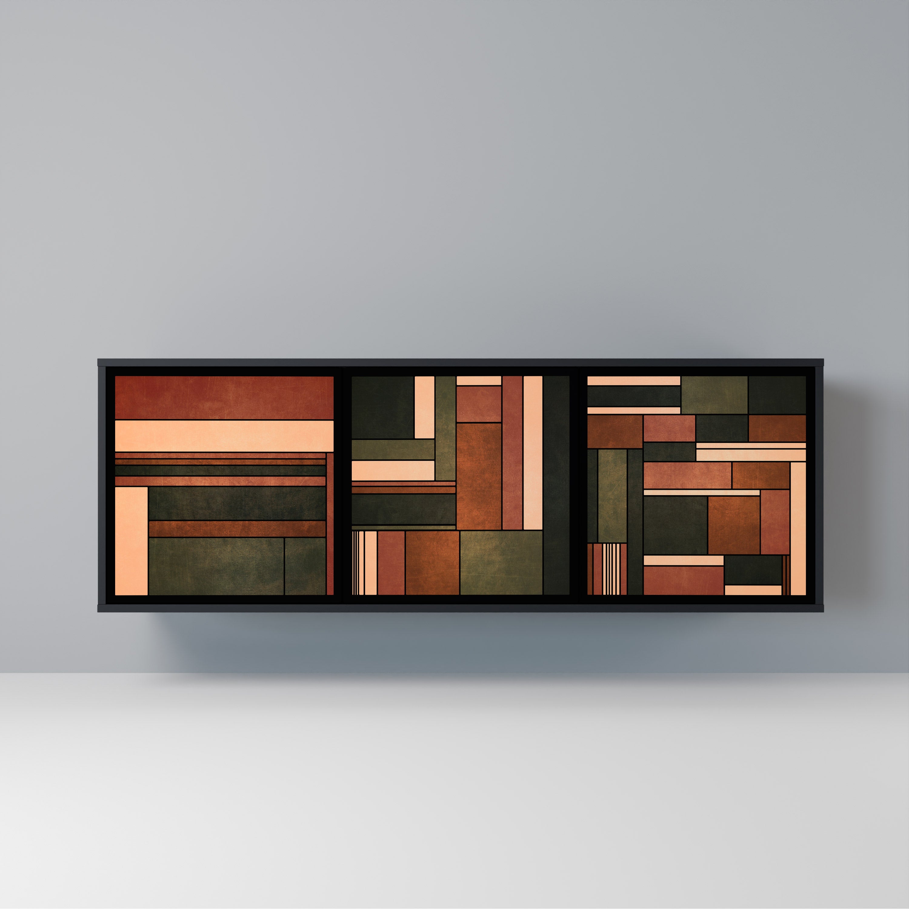 FIGURES OF NATURE 3-Door Sideboard in Black Finish