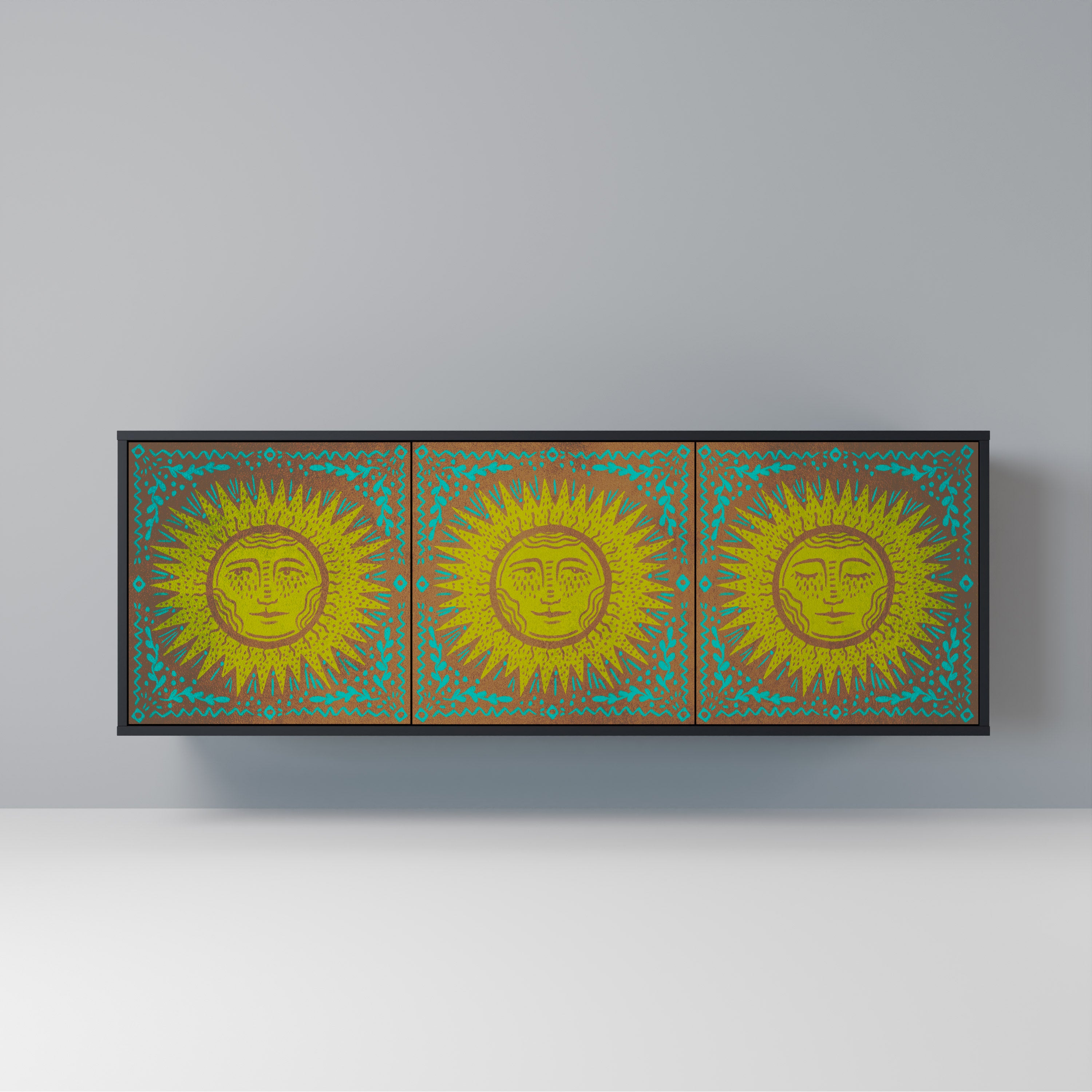 SUNSHINE EULOGY 3-Door Sideboard in Black Finish