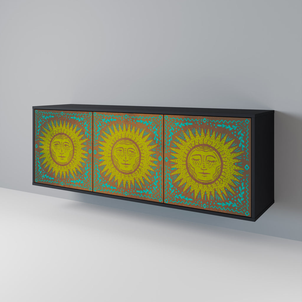 Aparador de 3 puertas SUNSHINE EULOGY con acabado negro