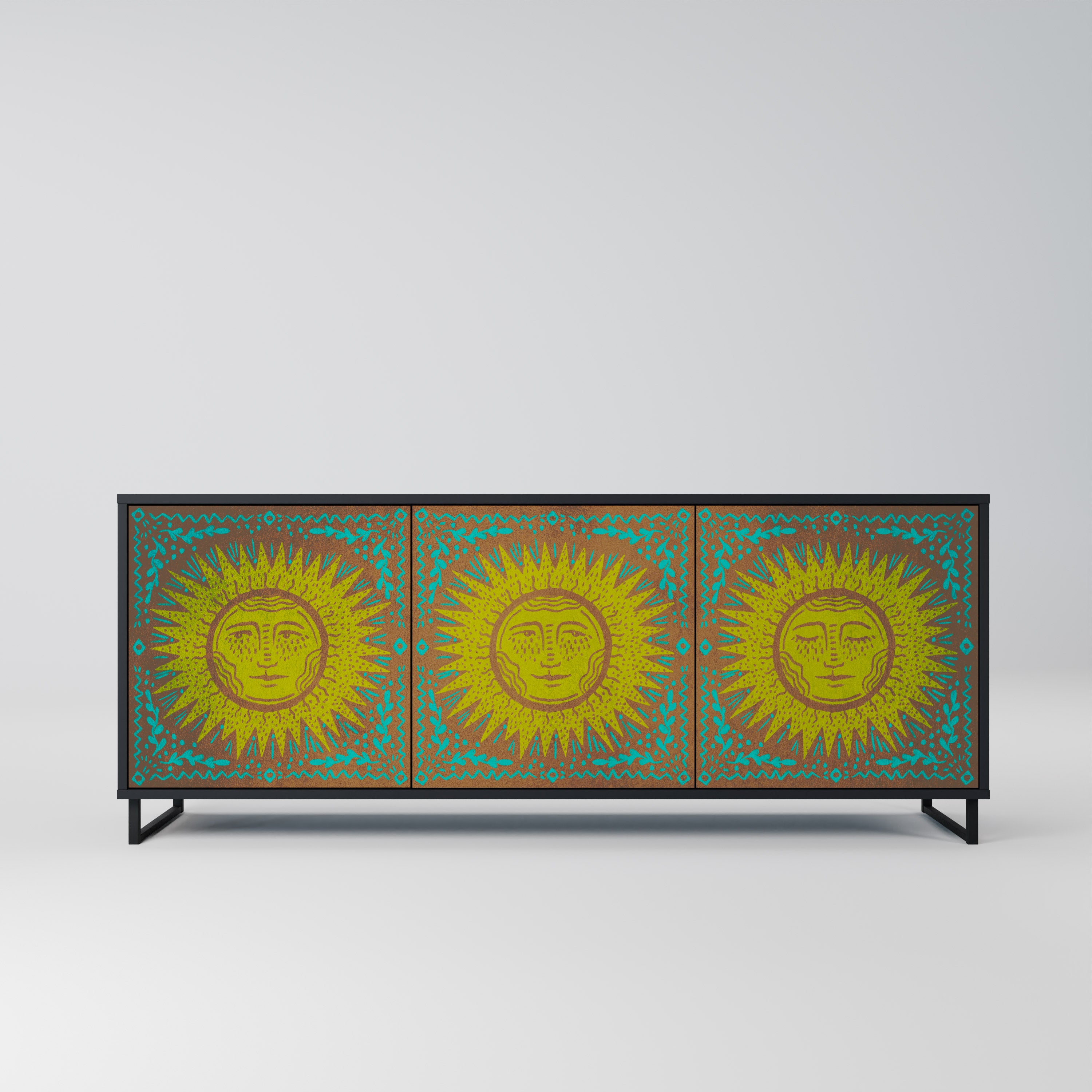 SUNSHINE EULOGY 3-Door Sideboard in Black Finish