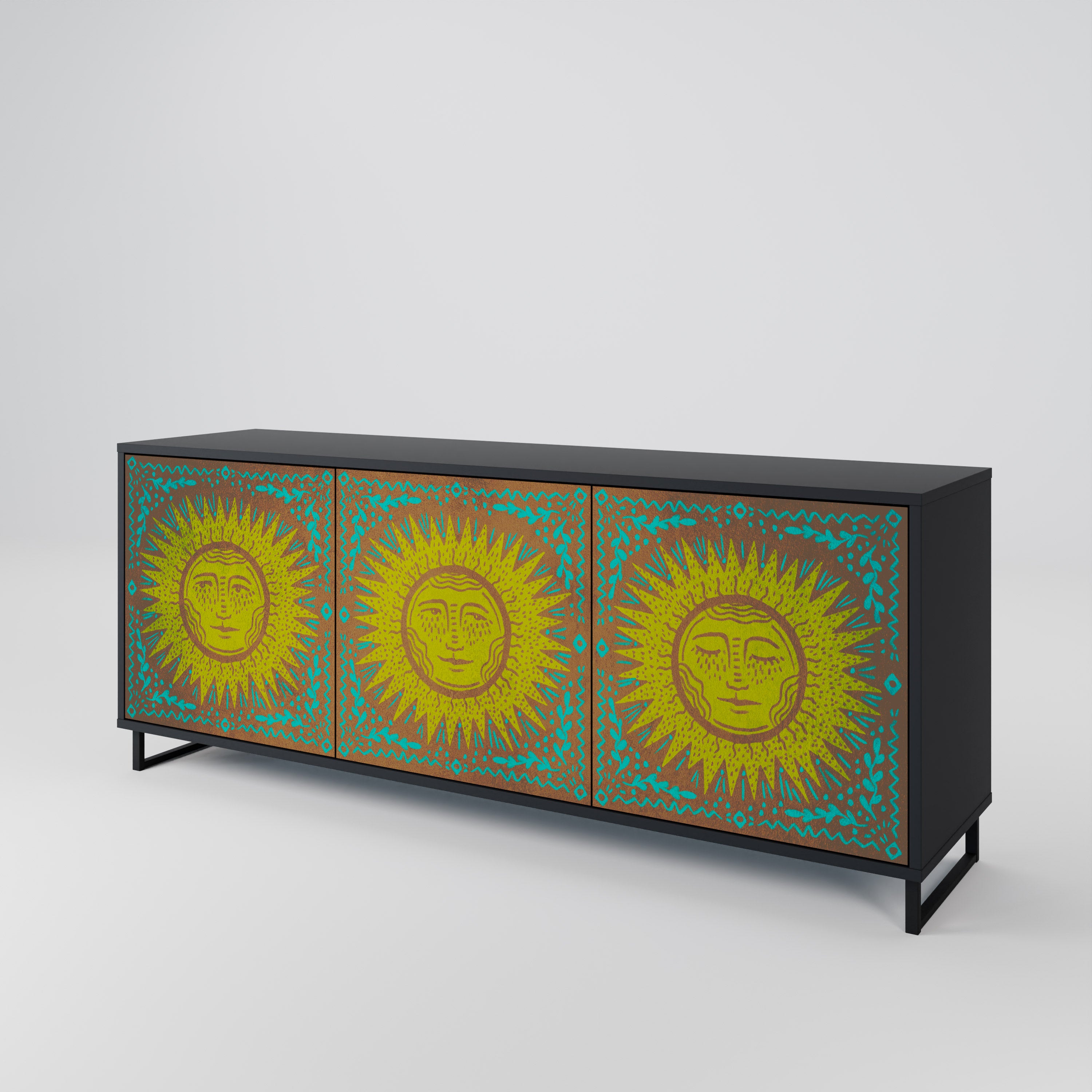 Aparador de 3 puertas SUNSHINE EULOGY con acabado negro