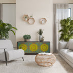 SUNSHINE EULOGY Aparador de 3 Puertas en Acabado Negro