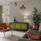 SUNSHINE EULOGY Aparador de 3 Puertas en Acabado Negro