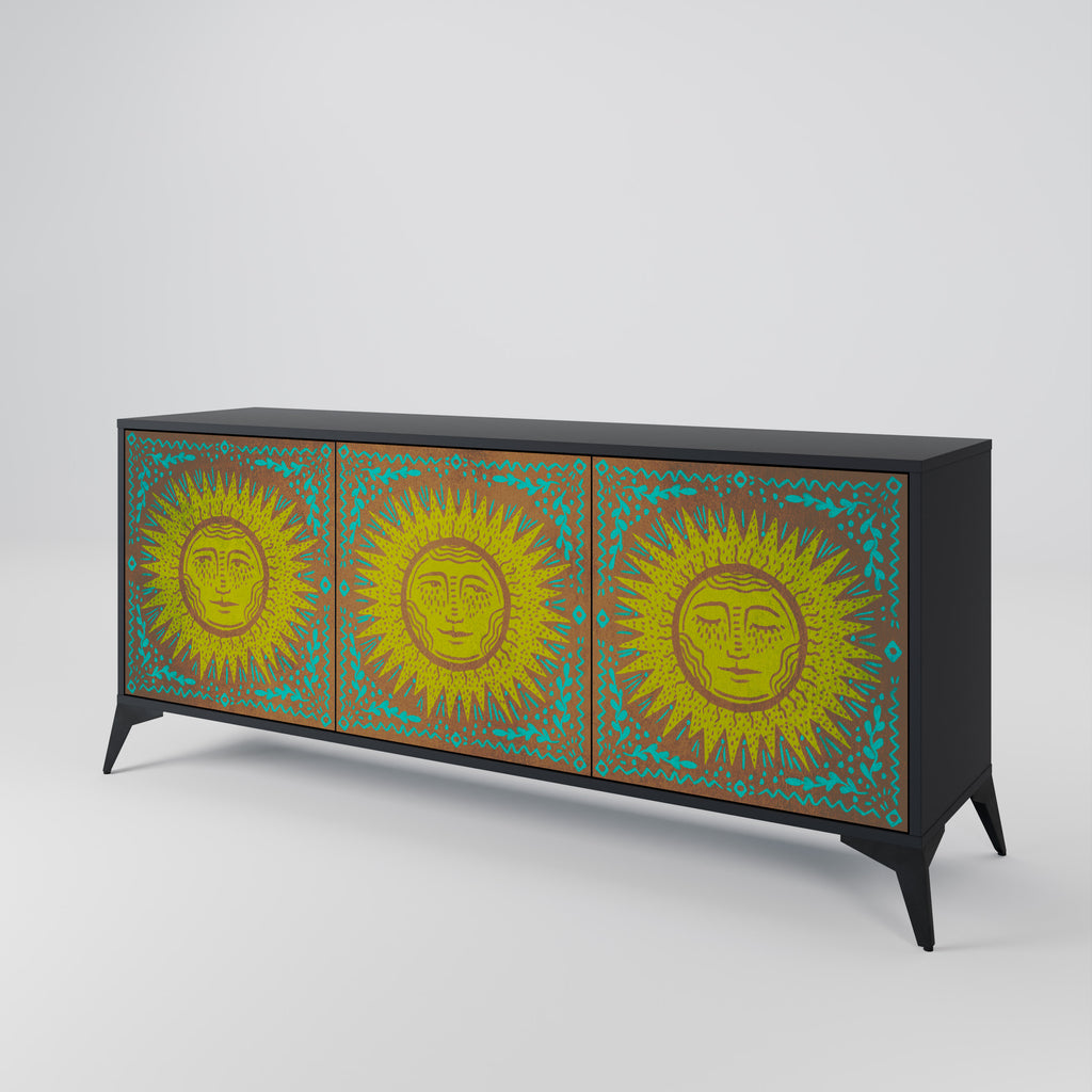 Aparador de 3 puertas SUNSHINE EULOGY con acabado negro