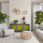 SUNSHINE EULOGY Aparador de 3 Puertas en Acabado Negro