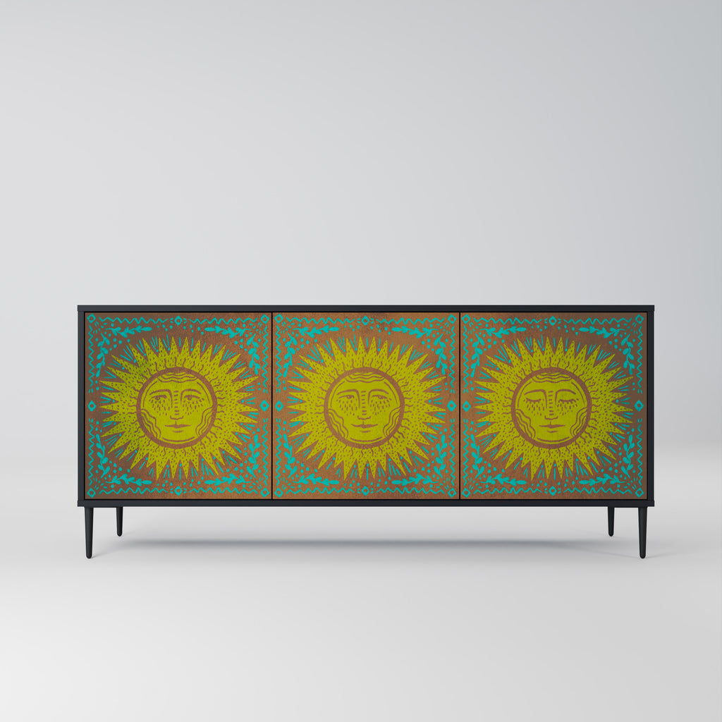 Aparador de 3 puertas SUNSHINE EULOGY con acabado negro