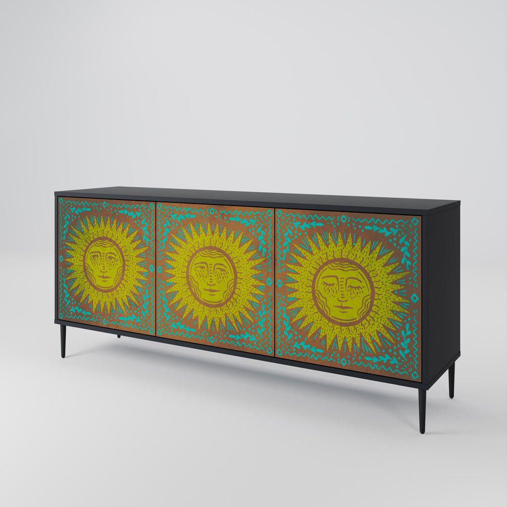 Aparador de 3 puertas SUNSHINE EULOGY con acabado negro