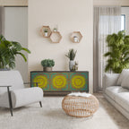 SUNSHINE EULOGY Aparador de 3 Puertas en Acabado Negro