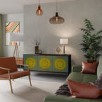 SUNSHINE EULOGY Aparador de 3 Puertas en Acabado Negro