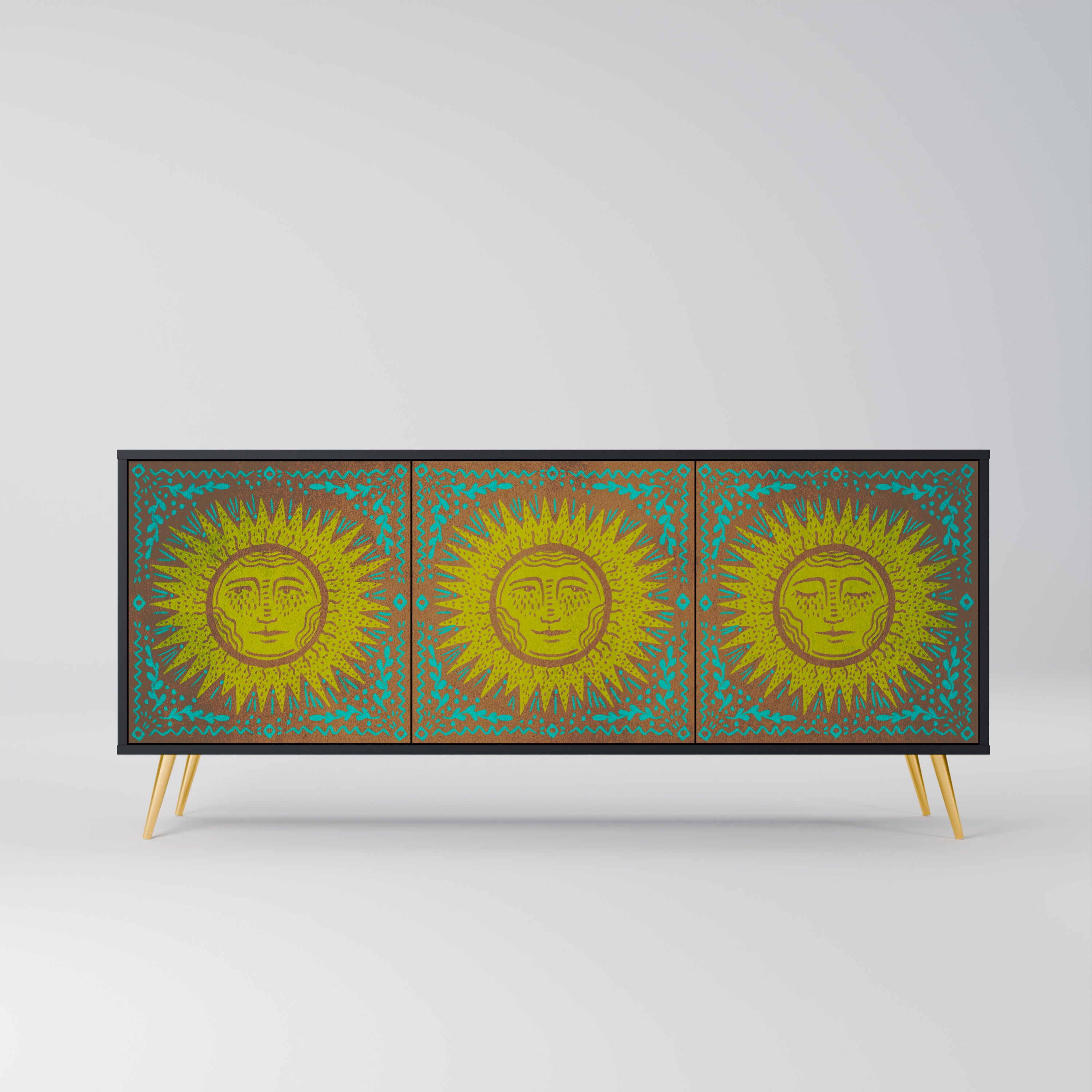 SUNSHINE EULOGY 3-Door Sideboard in Black Finish