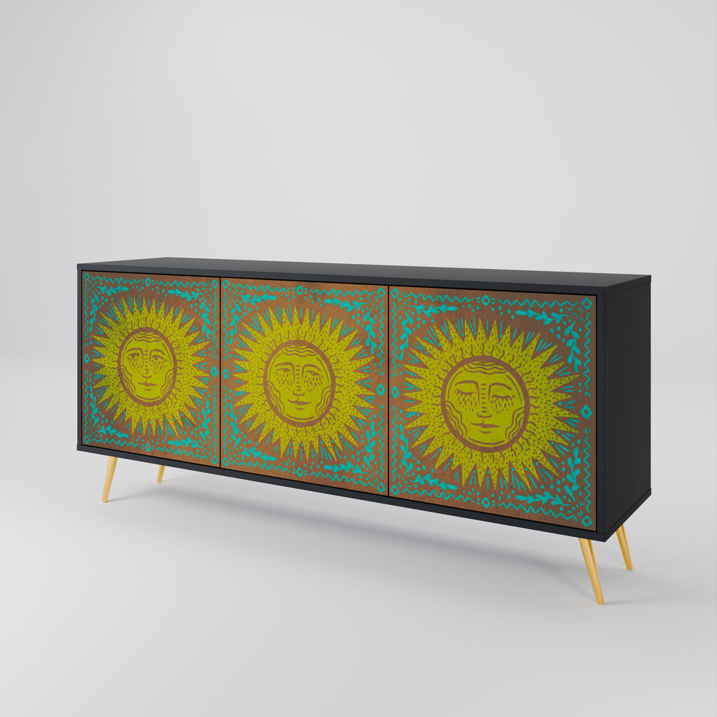 Aparador de 3 puertas SUNSHINE EULOGY con acabado negro
