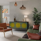 SUNSHINE EULOGY Aparador de 3 Puertas en Acabado Negro