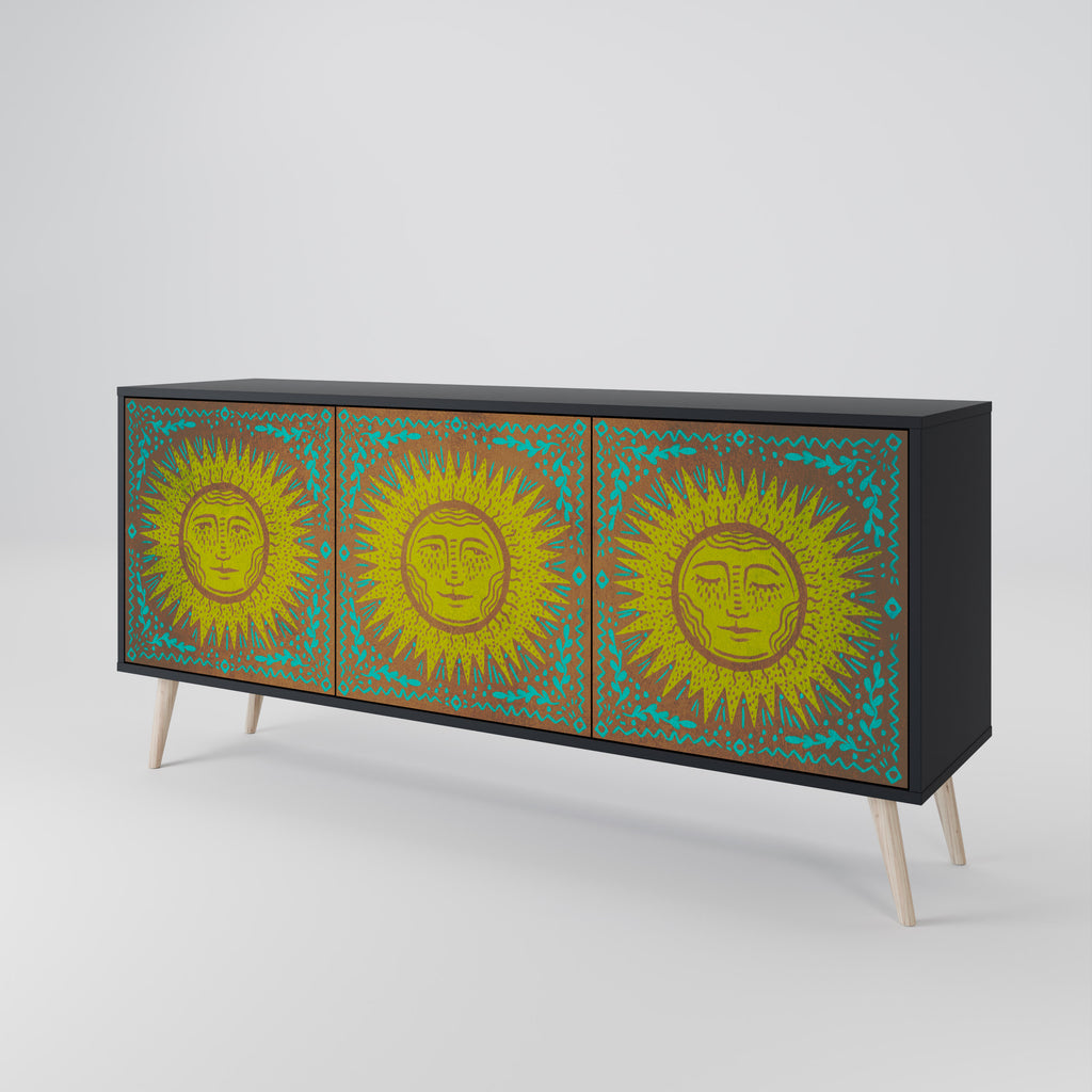 Aparador de 3 puertas SUNSHINE EULOGY con acabado negro