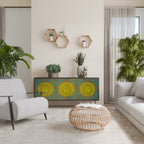 SUNSHINE EULOGY Aparador de 3 Puertas en Acabado Negro