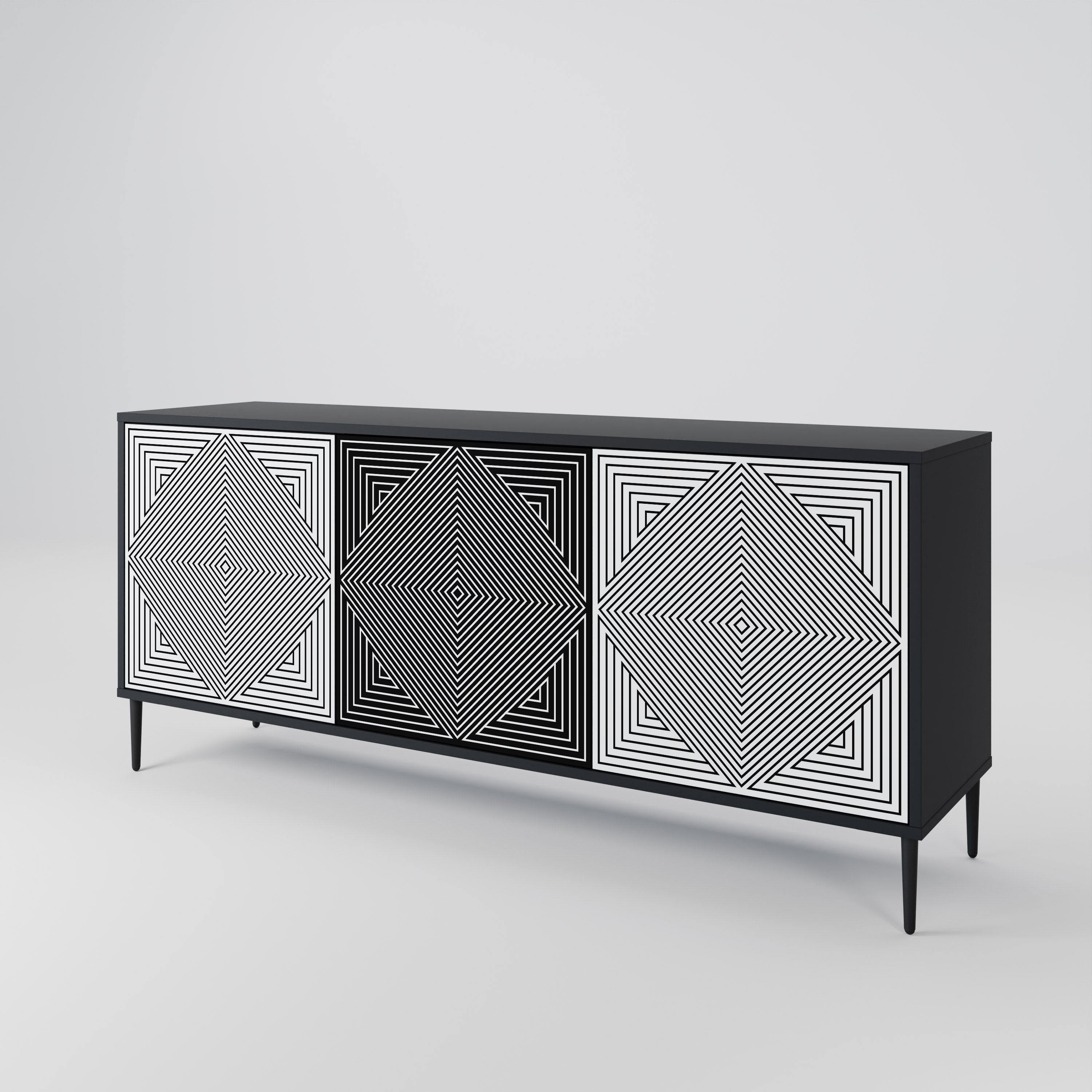 POLYGON ILLUSION 3-Door Sideboard