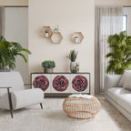 BROWN CIRCLES 3-Door Sideboard in Black Finish