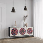 BROWN CIRCLES 3-Door Sideboard in Black Finish