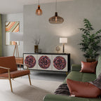 BROWN CIRCLES 3-Door Sideboard in Black Finish