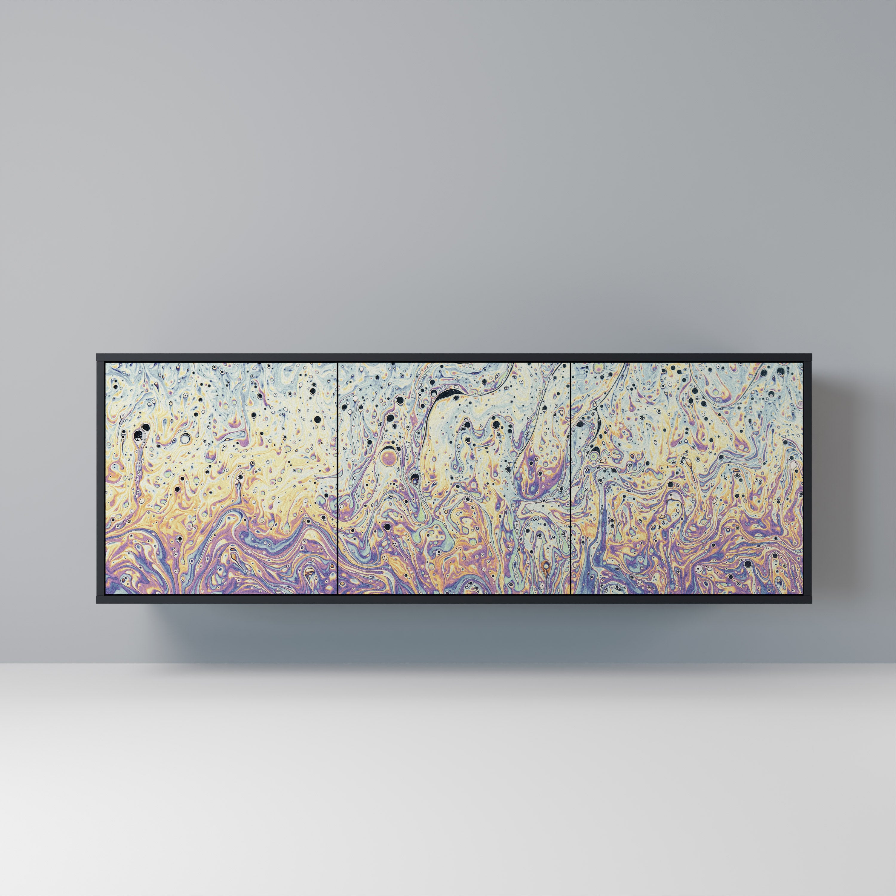 MOSAIC OF COLORS 3-Door Sideboard in Black Finish