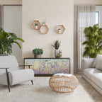 MOSAIC OF COLORS Aparador de 3 Puertas en Acabado Negro