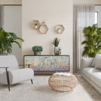 MOSAIC OF COLORS Aparador de 3 Puertas en Acabado Negro