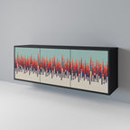 CHROMA CONTOURS Aparador de 3 Puertas en Acabado Negro