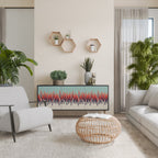 CHROMA CONTOURS Aparador de 3 Puertas en Acabado Negro