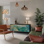 SPECTRUM SPLENDOR Aparador de 3 Puertas en Acabado Negro