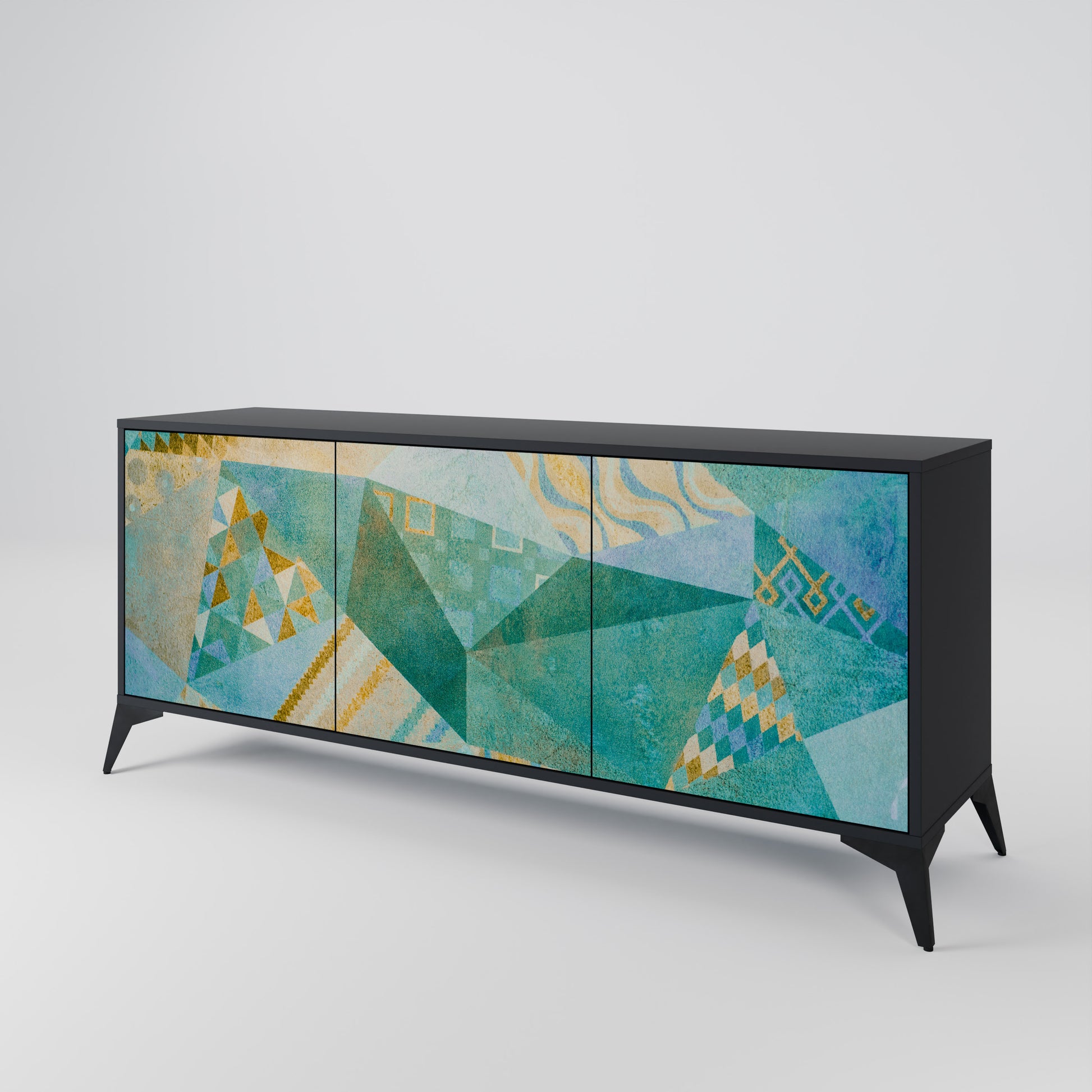 SPECTRUM SPLENDOR 3-Door Sideboard in Black Finish