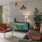 SPECTRUM SPLENDOR Aparador de 3 Puertas en Acabado Negro