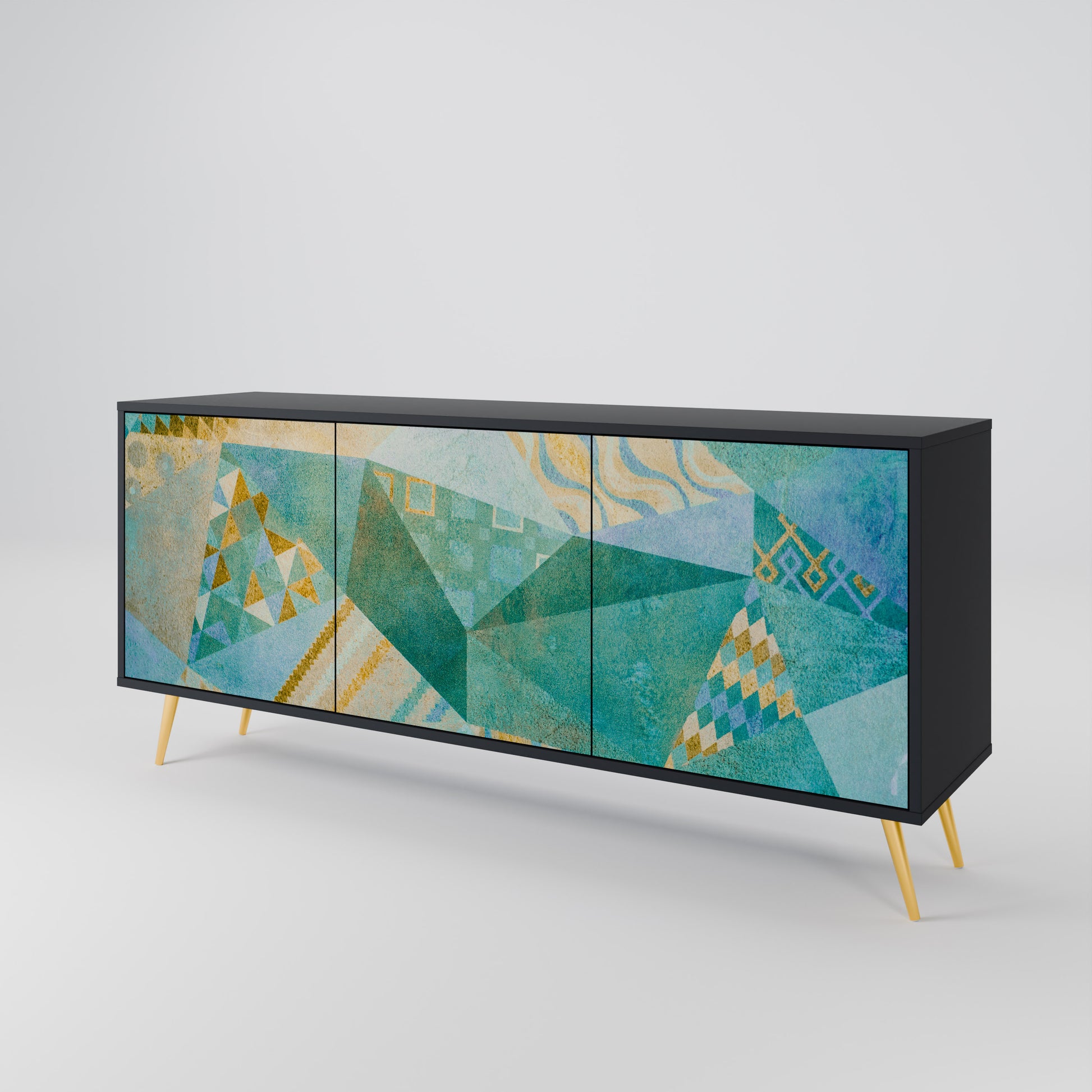 SPECTRUM SPLENDOR 3-Door Sideboard in Black Finish