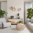 WATERCOLOUR PEAKS Aparador de 3 Puertas en Acabado Negro