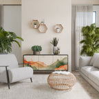 WATERCOLOUR PEAKS Aparador de 3 Puertas en Acabado Negro