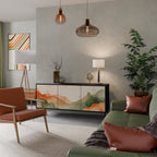 WATERCOLOUR PEAKS Aparador de 3 Puertas en Acabado Negro