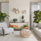 WATERCOLOUR PEAKS Aparador de 3 Puertas en Acabado Negro