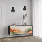 WATERCOLOUR PEAKS Aparador de 3 Puertas en Acabado Negro