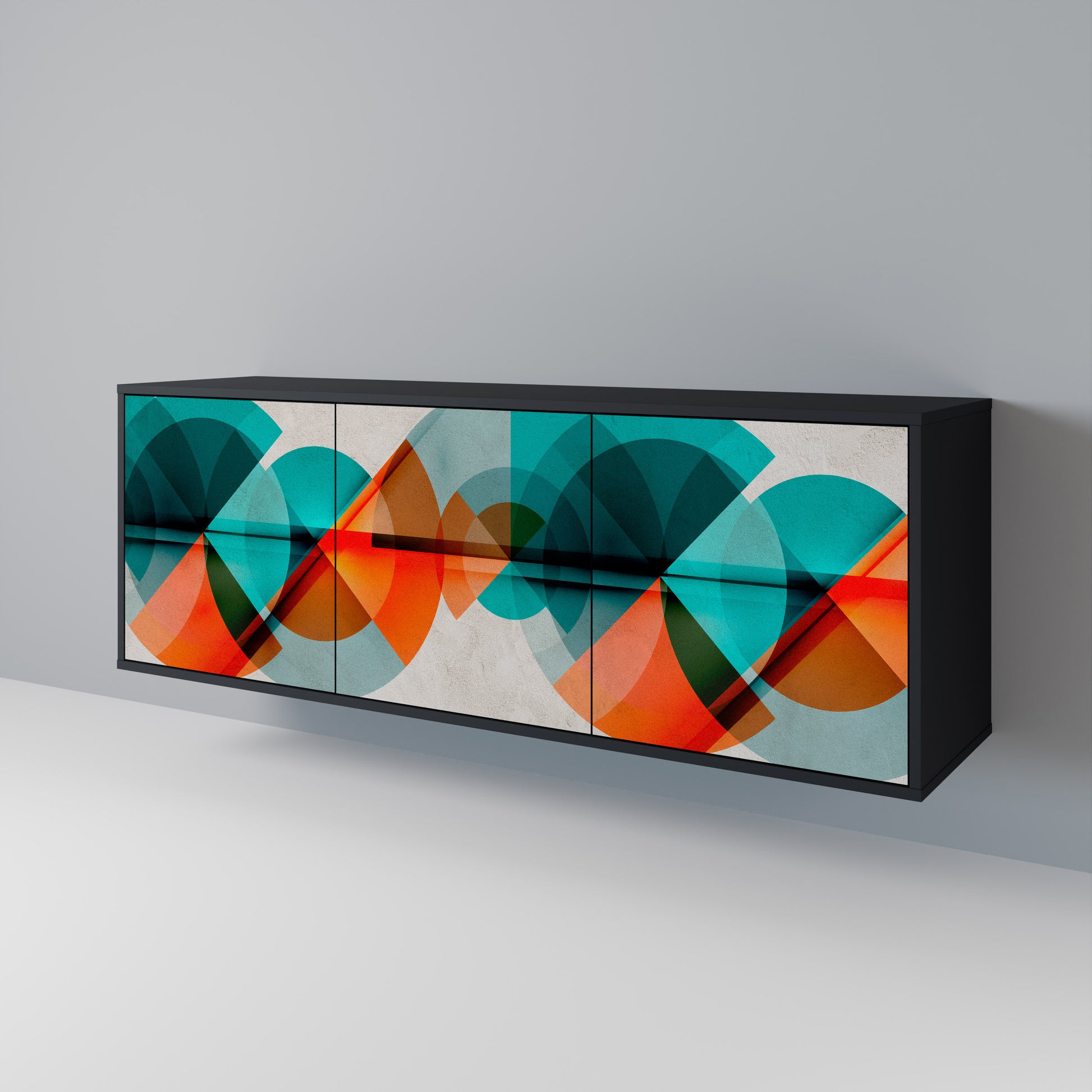 CIRCULAR RHAPSODY 3-Door Sideboard in Black Finish
