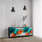 CIRCULAR RHAPSODY Aparador de 3 Puertas en Acabado Negro