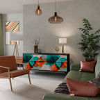 CIRCULAR RHAPSODY Aparador de 3 Puertas en Acabado Negro