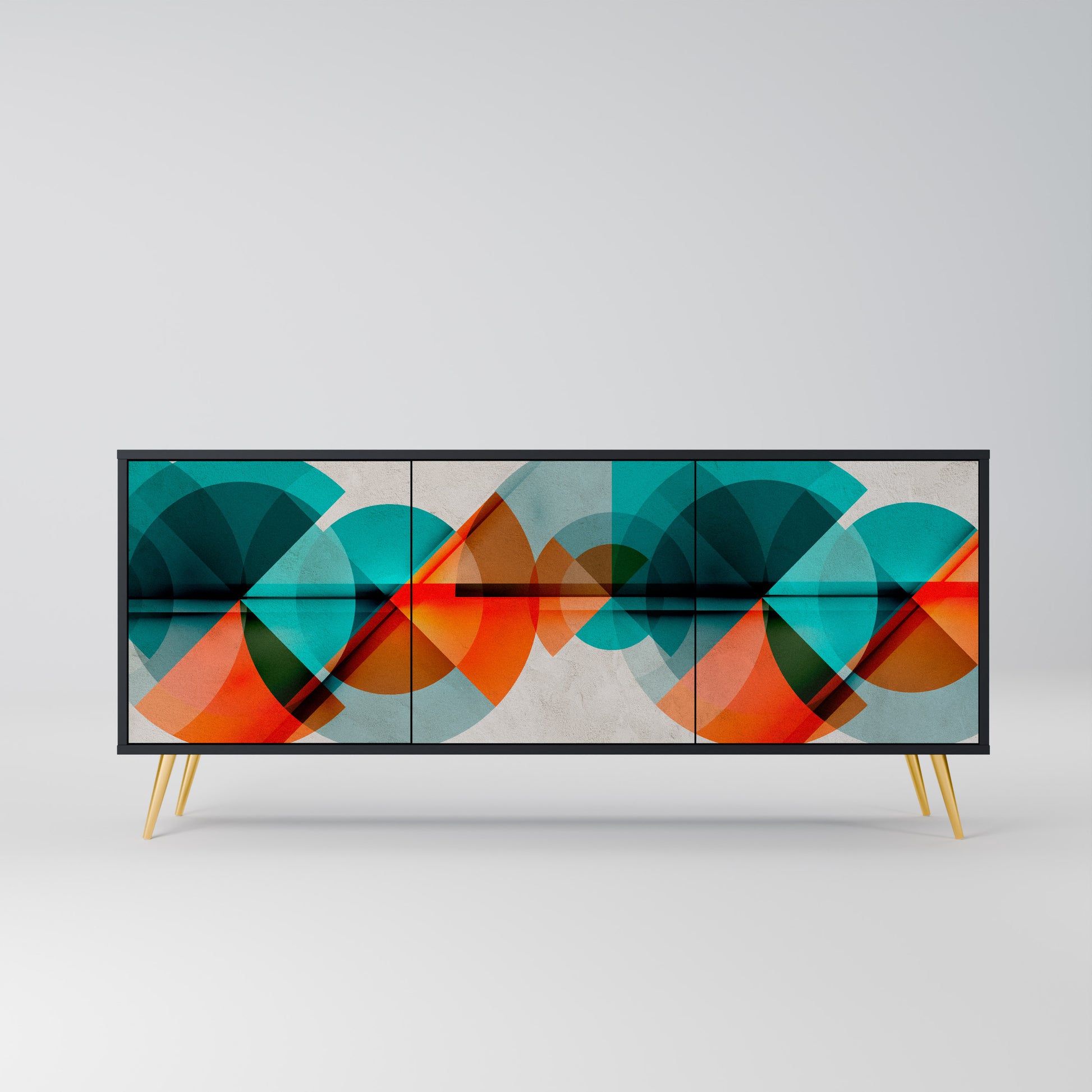 CIRCULAR RHAPSODY 3-Door Sideboard in Black Finish