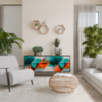 CIRCULAR RHAPSODY Aparador de 3 Puertas en Acabado Negro