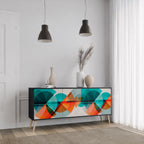 CIRCULAR RHAPSODY Aparador de 3 Puertas en Acabado Negro