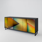 PIERCING SHARPNESS 3-Door Sideboard in Black Finish