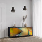 PIERCING SHARPNESS 3-Door Sideboard in Black Finish