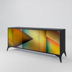 PIERCING SHARPNESS 3-Door Sideboard in Black Finish