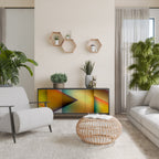 PIERCING SHARPNESS 3-Door Sideboard in Black Finish